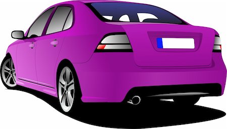 simsearch:400-05263050,k - Purple colored car sedan on the road. Vector illustration Photographie de stock - Aubaine LD & Abonnement, Code: 400-04262235