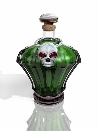 Glass bottle containing a deadly green poison Stock Photo - Budget Royalty-Free & Subscription, Code: 400-04262232