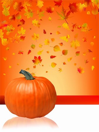 simsearch:400-08196096,k - Autumn Pumpkins and leaves. EPS 8 vector file included Photographie de stock - Aubaine LD & Abonnement, Code: 400-04262314