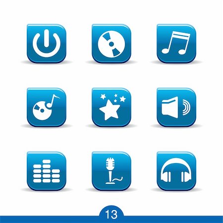 Set of nine music web icons from series Stock Photo - Budget Royalty-Free & Subscription, Code: 400-04262461