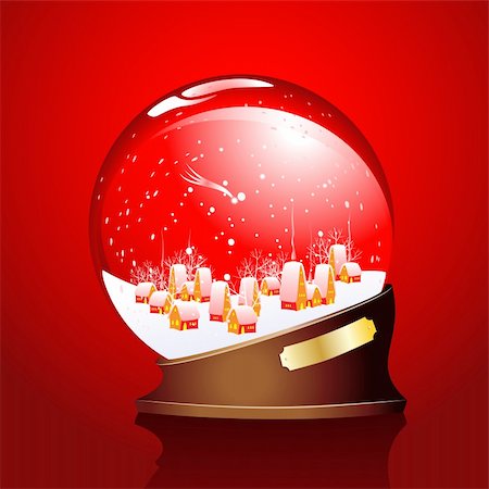 winter sphere with a town Stock Photo - Budget Royalty-Free & Subscription, Code: 400-04262479