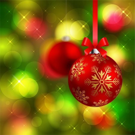 simsearch:400-04264886,k - christmas shining red baubles on green fir tree background Foto de stock - Royalty-Free Super Valor e Assinatura, Número: 400-04262550