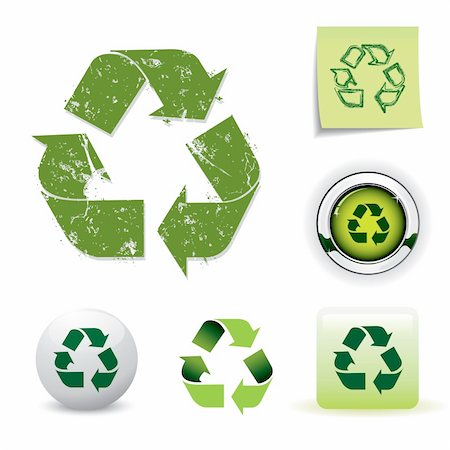 Set of recycling symbols Foto de stock - Royalty-Free Super Valor e Assinatura, Número: 400-04262569