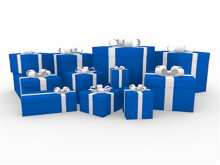 simsearch:400-04234530,k - 3d blue white gift box isolated on white background Stock Photo - Budget Royalty-Free & Subscription, Code: 400-04262587