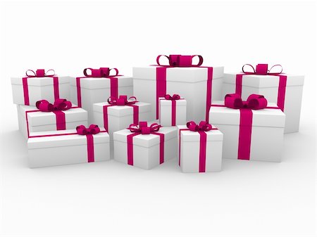 simsearch:400-04234530,k - 3d pink red white gift box isolated on white background Stock Photo - Budget Royalty-Free & Subscription, Code: 400-04262588