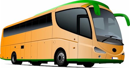 decker - Tourist orange bus. Coach. Vector illustration Stock Photo - Budget Royalty-Free & Subscription, Code: 400-04262703