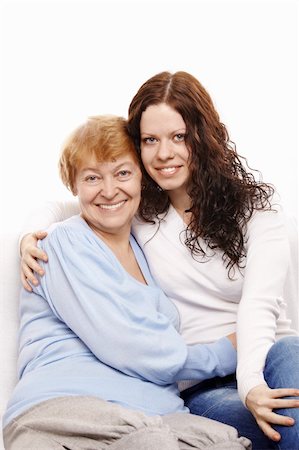 simsearch:400-06517383,k - Happy mum and the daughter on a white background Fotografie stock - Microstock e Abbonamento, Codice: 400-04262820