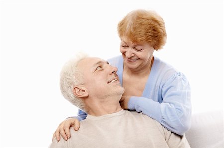 simsearch:400-04026005,k - Smiling elderly couple on a white background Foto de stock - Super Valor sin royalties y Suscripción, Código: 400-04262822