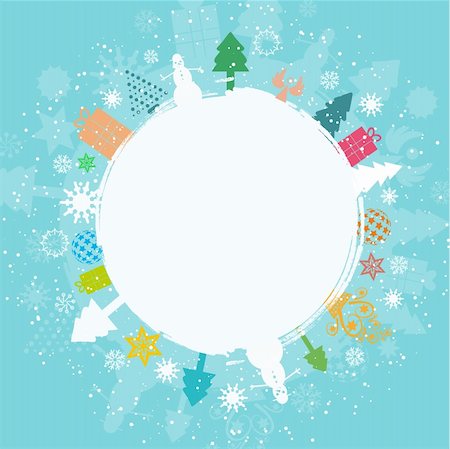 snowman snow angels - Retro styled grunge Christmas background Photographie de stock - Aubaine LD & Abonnement, Code: 400-04262960