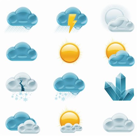 sleet - Set of the weather forecast related icons Stock Photo - Budget Royalty-Free & Subscription, Code: 400-04263055