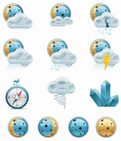 sleet - Set of the weather forecast related icons Stock Photo - Budget Royalty-Free & Subscription, Code: 400-04263056