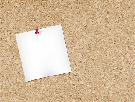 simsearch:400-05910146,k - Note pad pinned to a cork bulletin board.Vector illustration. Photographie de stock - Aubaine LD & Abonnement, Code: 400-04263067