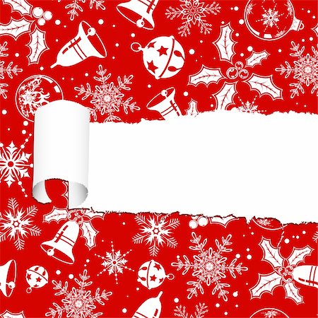 simsearch:400-04270207,k - Torn christmas decorative paper with hole, element for design, vector illustration Stockbilder - Microstock & Abonnement, Bildnummer: 400-04263331