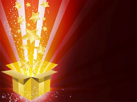 simsearch:400-06421347,k - Vektor - weihnachten Golden Geschenkbox mit Sternen Stockbilder - Microstock & Abonnement, Bildnummer: 400-04263445