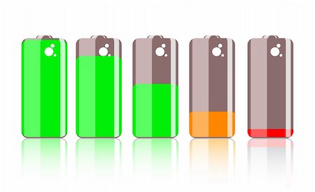 Colorful battery icon isolated on white background Stock Photo - Budget Royalty-Free & Subscription, Code: 400-04263440