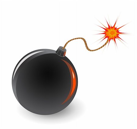 simsearch:400-04842332,k - bomb with burning fuse isolated on white background Stock Photo - Budget Royalty-Free & Subscription, Code: 400-04263442
