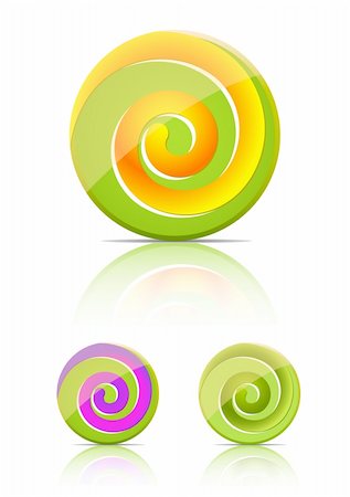 red circle lollipop - swirl candy.  lollipop set isolated on white background Stock Photo - Budget Royalty-Free & Subscription, Code: 400-04263450