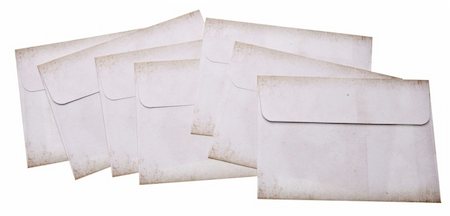 simsearch:400-05325346,k - Envelopes for Letter Writing Isolated on White with a Clipping Path. Perhaps for a Wedding, Baby Shower or Love Letter. Photographie de stock - Aubaine LD & Abonnement, Code: 400-04263608