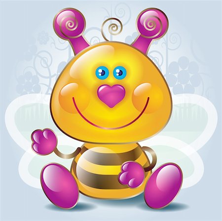 Cartoon little Bee Stock Photo - Budget Royalty-Free & Subscription, Code: 400-04263842