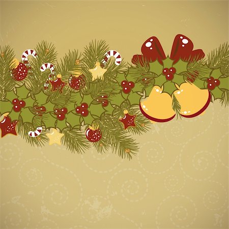 Christmas old background vector card Stock Photo - Budget Royalty-Free & Subscription, Code: 400-04263928