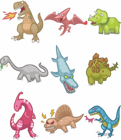 dinosaur cartoon background - cartoon Dinosaur icon Stock Photo - Budget Royalty-Free & Subscription, Code: 400-04274015