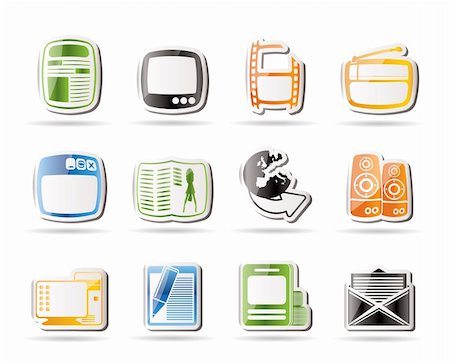 Simple Media icons - Vector Icon Set Stock Photo - Budget Royalty-Free & Subscription, Code: 400-04274056