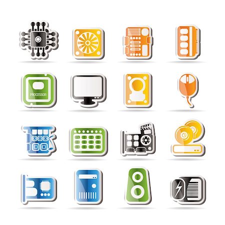 simsearch:400-05918066,k - Simple Computer  Performance and Equipment Icons - Vector Icon Set Stock Photo - Budget Royalty-Free & Subscription, Code: 400-04274050