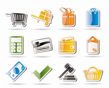 simsearch:400-07549356,k - Online shop icons - vector  icon set Foto de stock - Super Valor sin royalties y Suscripción, Código: 400-04274324