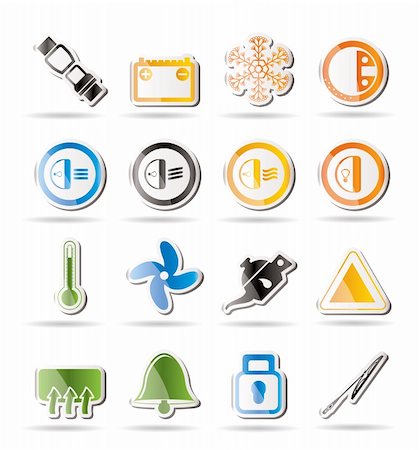 Car Dashboard icons -  vector icons set Stock Photo - Budget Royalty-Free & Subscription, Code: 400-04274323