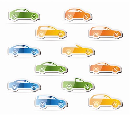 different types of cars icons - Vector icon set Foto de stock - Super Valor sin royalties y Suscripción, Código: 400-04274346