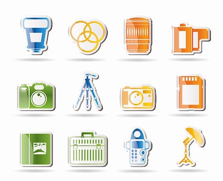 simsearch:400-04346908,k - Photography equipment icons - vector icon set Stock Photo - Budget Royalty-Free & Subscription, Code: 400-04274340