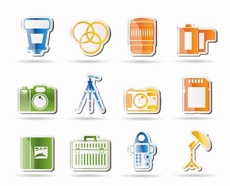 simsearch:400-03990194,k - Photography equipment icons - vector icon set Fotografie stock - Microstock e Abbonamento, Codice: 400-04274340