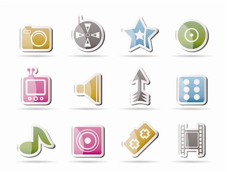 simsearch:400-04324814,k - Entertainment and media Icons - Vector Icon Set Stock Photo - Budget Royalty-Free & Subscription, Code: 400-04274384