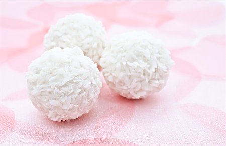 Coconut candy to the romantic pink background. Stock Photo - Budget Royalty-Free & Subscription, Code: 400-04274487