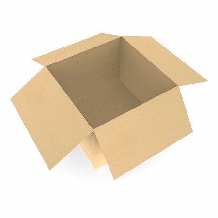 simsearch:400-05708252,k - Opened cardboard box on white Stock Photo - Budget Royalty-Free & Subscription, Code: 400-04274534