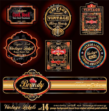 simsearch:400-04177200,k - Vintage Labels - Black and Gold Elements with distressed Antique look - Set 17 Stock Photo - Budget Royalty-Free & Subscription, Code: 400-04274572