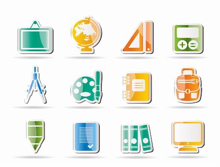School and education icons - vector icon set Stock Photo - Budget Royalty-Free & Subscription, Code: 400-04274605