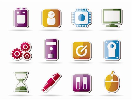 simsearch:400-05918066,k - Computer and mobile phone elements icon - vector icon set Stock Photo - Budget Royalty-Free & Subscription, Code: 400-04274602