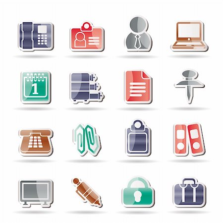 Business and Office icons - vector icon set Stock Photo - Budget Royalty-Free & Subscription, Code: 400-04274619