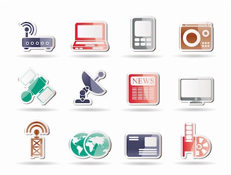 Business, technology  communications icons - vector icon set Stock Photo - Budget Royalty-Free & Subscription, Code: 400-04274628