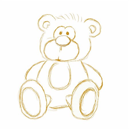 furry teddy bear - sketch of teddy bear - illustration Stock Photo - Budget Royalty-Free & Subscription, Code: 400-04274960