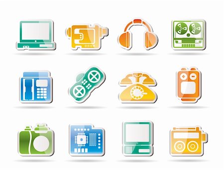 simsearch:400-04346908,k - Media equipment icons - vector icon set Stock Photo - Budget Royalty-Free & Subscription, Code: 400-04274962
