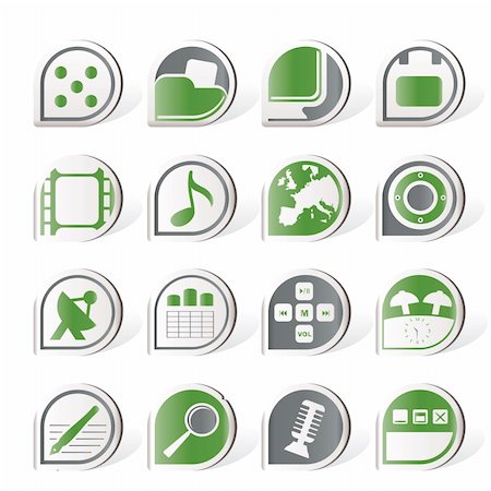 Simple Phone  Performance, Internet and Office Icons - Vector Icon Set Stock Photo - Budget Royalty-Free & Subscription, Code: 400-04274985