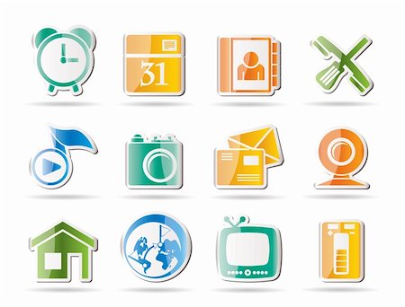simsearch:400-04289956,k - mobile phone and computer icons - vector icon set Stock Photo - Budget Royalty-Free & Subscription, Code: 400-04274980