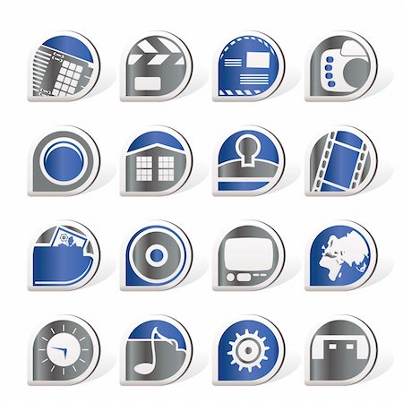 Internet, Computer and mobile phone icons - Vector icon set Stock Photo - Budget Royalty-Free & Subscription, Code: 400-04274993