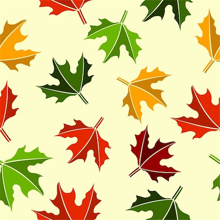 Seamless maple leaves pattern over pale yellow Stock Photo - Budget Royalty-Free & Subscription, Code: 400-04275096