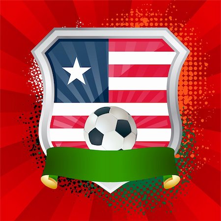 EPS 10. Shiny metal shield on bright background with flag of Liberia Photographie de stock - Aubaine LD & Abonnement, Code: 400-04275167