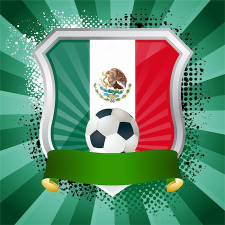 flag of south africa - EPS 10. Shiny metal shield on bright background with flag of Mexico Stock Photo - Budget Royalty-Free & Subscription, Code: 400-04275163