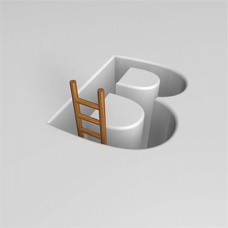 simsearch:400-04741714,k - uppercase letter b shape hole with ladder - 3d illustration Stockbilder - Microstock & Abonnement, Bildnummer: 400-04275400