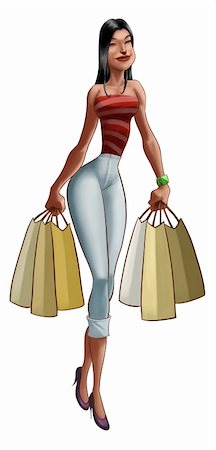 simsearch:400-04331849,k - a girl with a lot of bags and sacks from a shopping day Foto de stock - Super Valor sin royalties y Suscripción, Código: 400-04275488